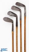 4x Assorted irons - to incl' 2x matching Macs fairway of Edinburgh no 2 iron and mashie both showing