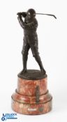 Scarce and Impressive John Ball Style Bronze Golfing Figure - the first Englishman to win the Open