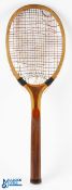 c1914 John Holden London Tennis Racket, marked Holden to top of frame and on throat, with neck