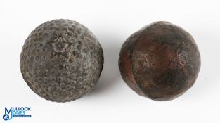 Small bramble pattern rubber cored golf ball with a star mark to both poles together with a rough