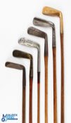 6x Various putters - to incl' Robert. B Hogg matched set Super straight metal blade putter, Thronton