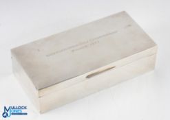 1973 Nigerian Open Golf Championship Winners Silver Engraved Box - hallmarked Birmingham 1973 wooden