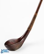 Rare Carruthers 'Sylvia C' Edinburgh bulger brassie with full brass wrap over sole plate - an