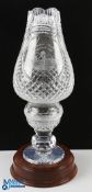 1998 Barbados Large Cut Glass Golf Trophy - handmade Tipperary Crystal with etched golfing scene