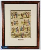 Early Golfing Magazine Extracts circa late 1880s - hand coloured after Cyril Hallward 1888 titled