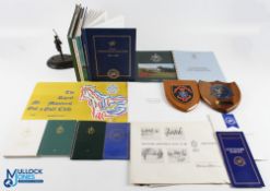 International Golf Club Histories and Centenary Books Booklets, Plaques, Programmes, a good