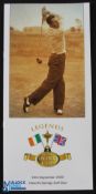 2002 Legends of The Ryder Cup Players Signed Team Programme - played at Kilworth springs Golf club