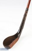 c1890 R Forgan POWF dark stained long nose putter darked stained beechwood maker's marks stamped