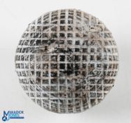 Replica Guttie line mesh golf ball - retaining some paint wear, 2x strike marks still a good example