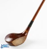 J Kirkwood, Australia stamped to the crown large head light stained shallow faced persimmon driver