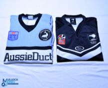 Two overseas Rugby jerseys - Cronulla Sutherland (Australia) & New Zealand. Size XL or bigger.