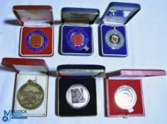 Six assorted Medals and Medallions all in box - Essex County FA 2003/04 Woman's Challenge Cup