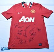 2011-2012 Manchester United FC home football shirt signed by United Legends including Martin Buchan,