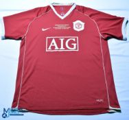 2007 Manchester United FC home football shirt v Europe XI. #7 Ronaldo - Nike / AIG. Size 45/47, red,