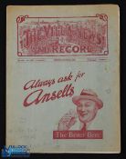 Pre-War 1935/1936 Aston Villa v Grimsby Town Div. 1 match programme 2 November 1935; slight tear,