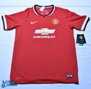 2014-2015 Manchester United FC home football shirt - #7 Di Maria signed. Nike / Chevrolet. Size XLB,