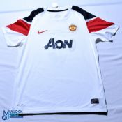 2010-2011 Manchester United FC away football shirt #3 signed by Evra - Nike / AON. Size XLB,