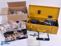 Elu DS140 biscuit jointer groover, with side fence, metal original storage tin, instructions, and
