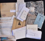 Ephemera box file - containing a good selection including two early 19th c ms copperplate writing