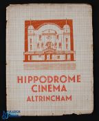 Cinema Opening Souvenir Programme: Hippodrome Cinema, Altringham 1933- An attractive 32 page