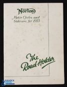Norton Motor Cycles and Sidecars for 1933 Sales Brochure - 32 page catalogue illustrating their
