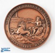North East Coast Exhibition - Prize Medal 1882 - Vignette of Neptune with Lighthouse