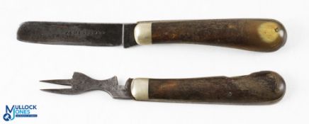 Lewis & Henry Barnascone Sheffield Folding Campaign Knife, Fork, Bottle Opener with Rd No, 168949,