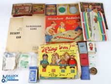 Period Board Games, Puzzle Toys, Playing Cards with noted examples of the whirlpool ball puzzle,