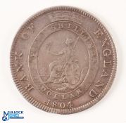 George III 1804 Bank of England Dollar Silver Bank Token - five shillings / Dollar silver coin,