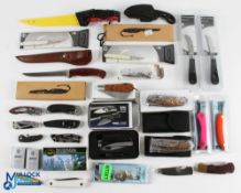 Mixed Selection of Knives - including folding, pocket, fillet knives etc by Toollogic, CRKT,