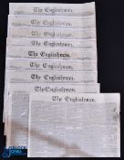 Lord Byron's Death and Funeral 1824 - 9 original issues of The Englishman newspaper July-November.