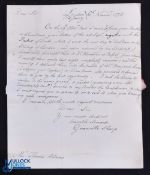 Slavery - Granville Sharp pioneer in the abolition of slavery. Autograph letter signed dated