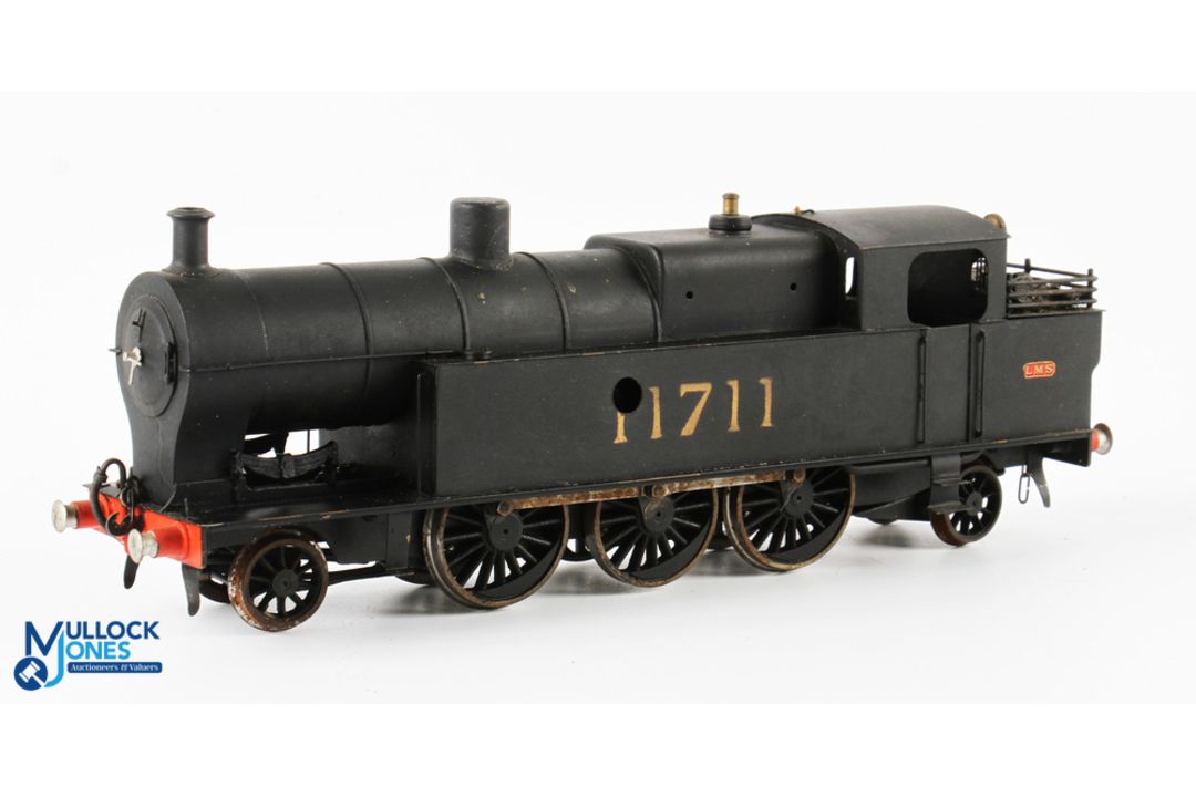 Kitbuilt LMS 11711 Clockwork O Gauge Locomotive, unnamed maker in black war time finish - Image 1 of 3