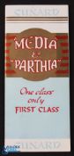 Cunard's New Ships Publicity Brochure: SS Media & Parthia 1948-50- Fine large attractive fold out