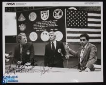 NASA - Autograph - Eugene Kranz, Gene Cernan and Harrison Schmitt V (Apollo Programme) 10x8 bw