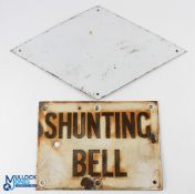 Shunting Bell Railway Enamel size - with a track circuit diamond plate - the shunting sign is #