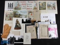 Mixed Ephemera Prints, Engravings, Adverts, Maps, to include religious period Bible verses, a