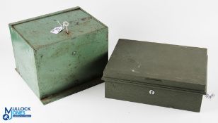 Heavy Metal Wall Safe, with 2 keys plus a metal deed box made by Chatworth Milner, wall safe size #