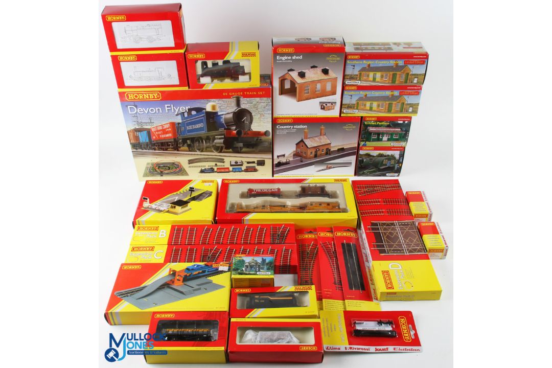 2 Boxes of Hornby OO Gauge Train Sets - Rolling Stock, Buildings, accessories, track, points to