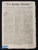 Canada - Cape Breton - Capture of Louisburg 1758 - Original issue of The London Chronicle,