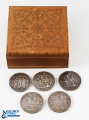 4x Silver Crown Coins to include Queen Victoria 1893-1895 and George V 1935 x2, Silver British