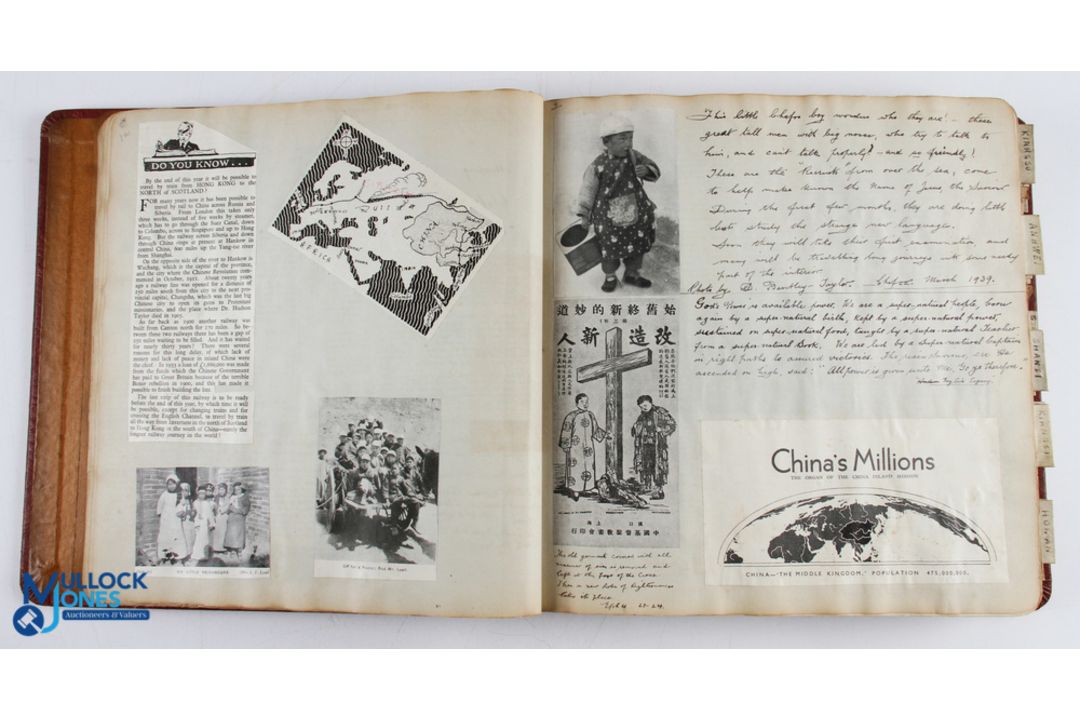 1930-1940 China Inland Mission Scrap Book, handwritten notes on the mission's work in China - Image 1 of 4