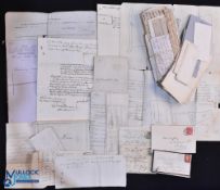 Documents - bundle of assorted documents, letters etc, 19th-20th c including two apprentice