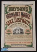 Mayson's Ordnance Model of The Lake District c1870s-80- The scarce poster advertises a three
