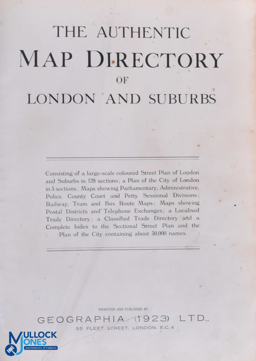 London -The Authentic Map Directory of London and Suburbs, produced by Geographia Ltd c1923 - - Image 2 of 5