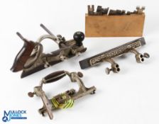Stanley Combination Plane Parts and Spares - a mixed lot to include a No.46 plane body with fence, a