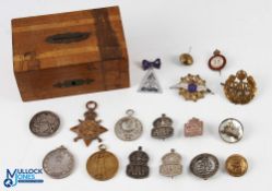 Boxer Rebellion WWI - WWII Medal Badge, Button Sweetheart Collection, to include a 1900 Cina War