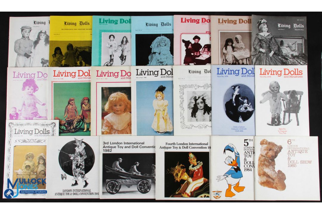 1970-1980 Living Dolls magazine and London International Toy and Doll Convention Programmes,