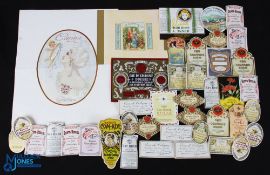 Perfume & Eau De Cologne - Art-Nouveau & Art-Deco Bottle Labels circa 1890s -1930s - selection of