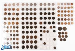 Collection of George III to Elizabeth II Penny and Half Penny Coins (#150) containing assorted years